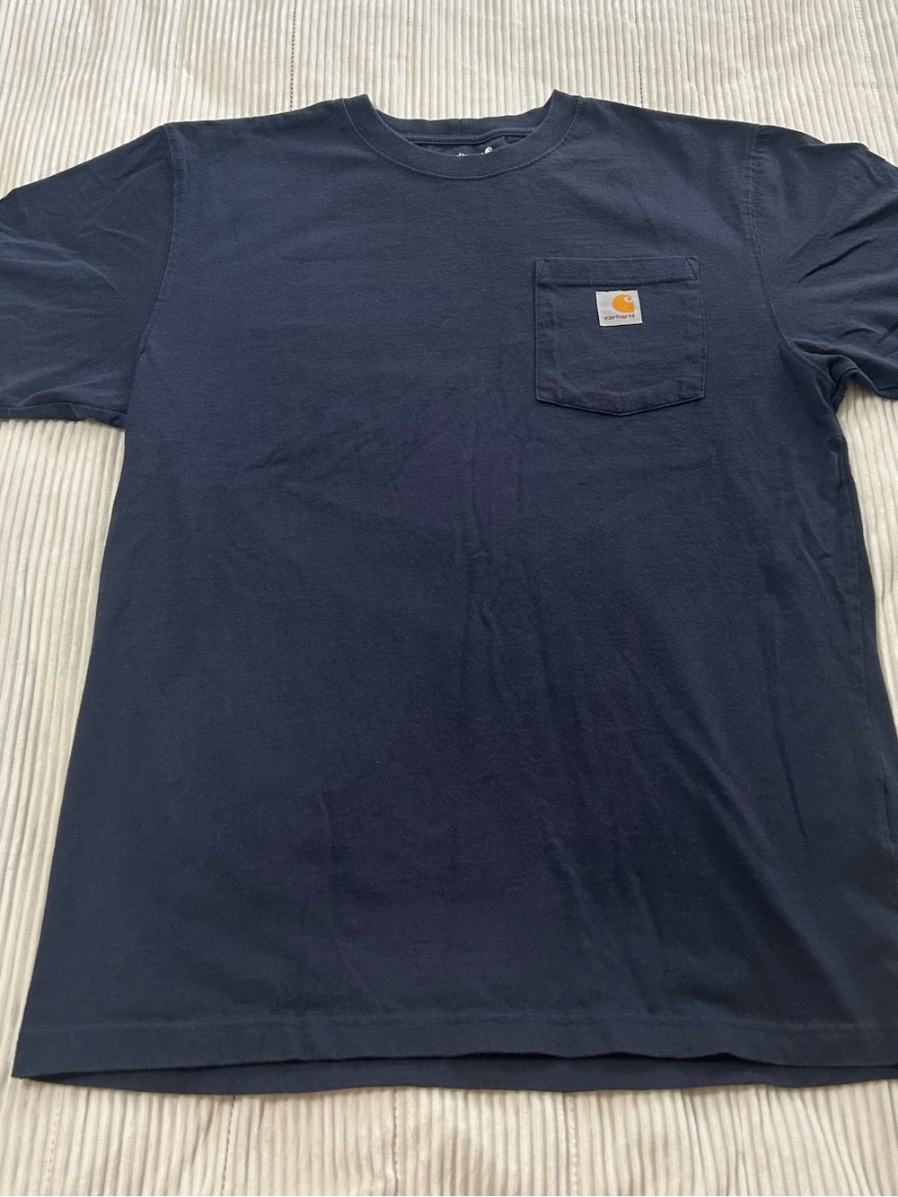 Carhartt Navy Short-Sleeve Pocket Tee with Logo Patch